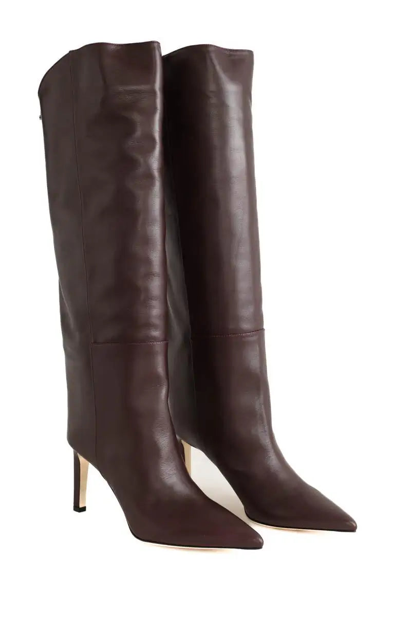 Bottes Jimmy Choo Alizze Knee boot 85 Bordeaux en Cuir