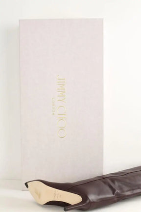 Bottes Jimmy Choo Alizze Knee boot 85 Bordeaux en Cuir