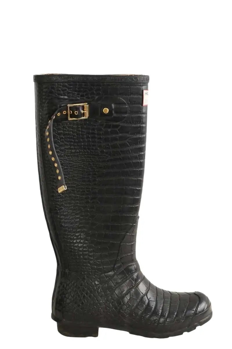 Bottes Jimmy Choo Hunter X Jimmy Choo Noir en Caoutchouc, taille 38 - Seconde Main
