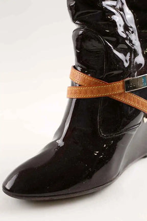 Bottes Louis Vuitton Marron en Cuir verni