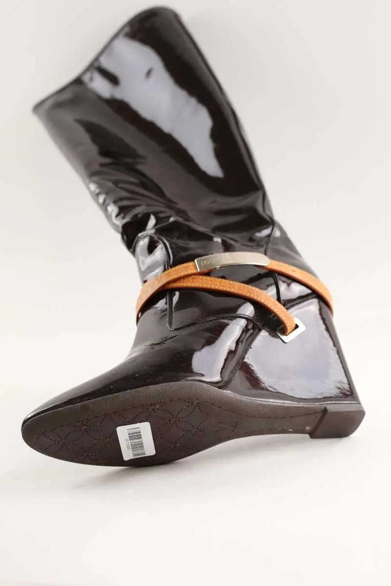 Bottes Louis Vuitton Marron en Cuir verni