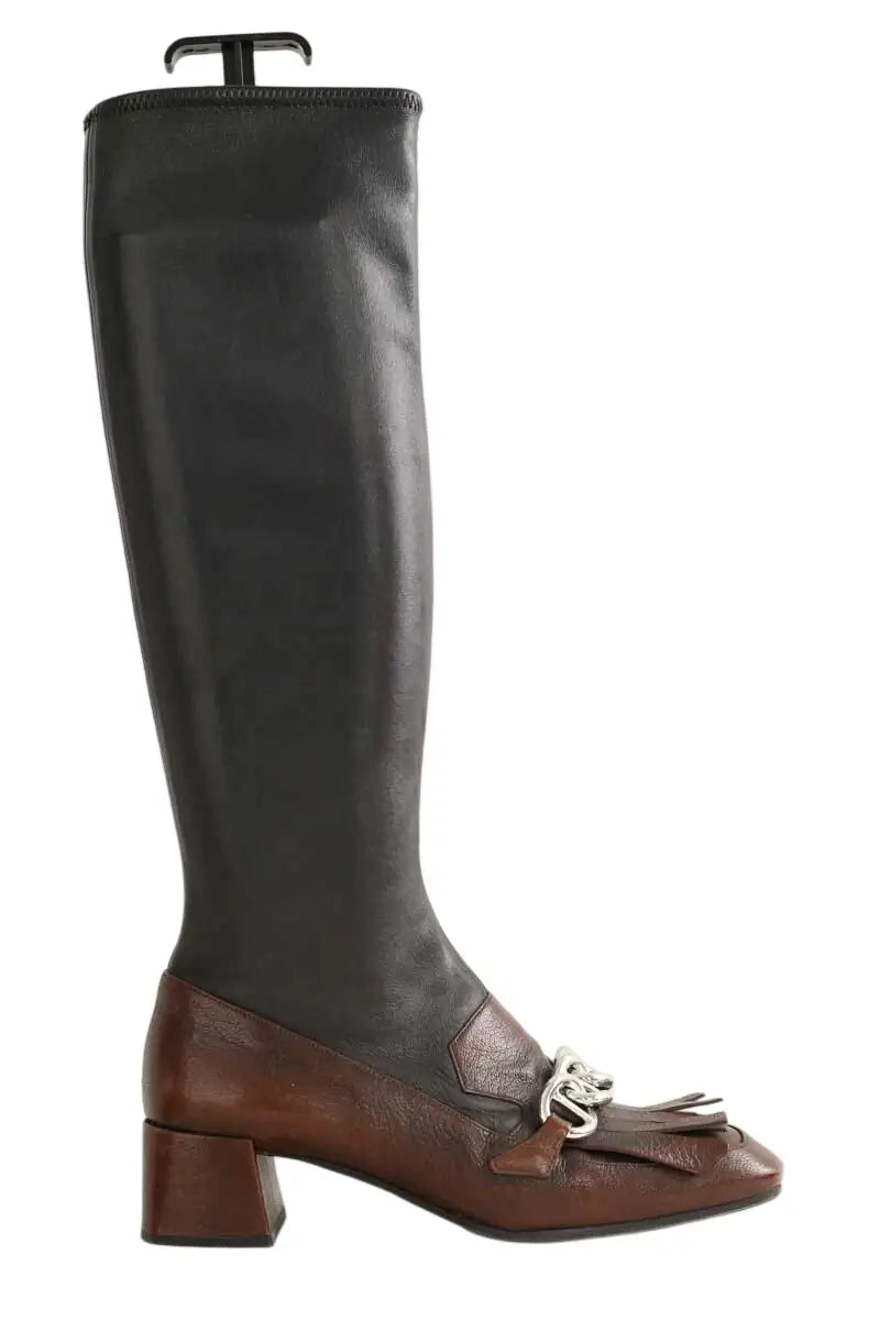 Bottes Prada Marron en Cuir, taille 37 - Seconde Main