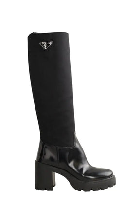 Bottes Prada Noir en Tissu, taille 36 - Seconde Main