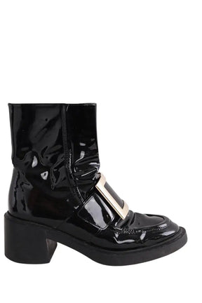 Bottes Roger Vivier Noir en Cuir verni, taille 37 - Seconde Main
