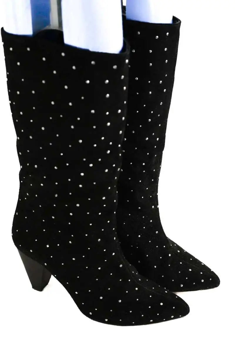 Bottes Sandro Noir en Daim