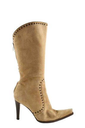 Bottes Sergio Rossi Beige en Daim, taille 39 - Seconde Main