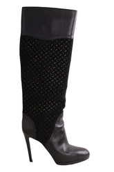Bottes Sergio Rossi Noir en Cuir, taille 39 - Seconde Main