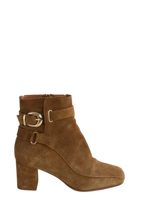 Bottes Sézane Camel en Daim, taille 35 - Seconde Main