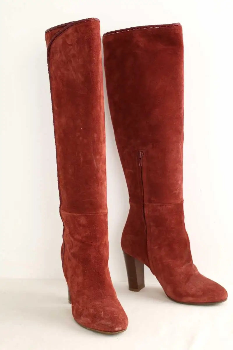 Bottes Sézane Marron en Daim