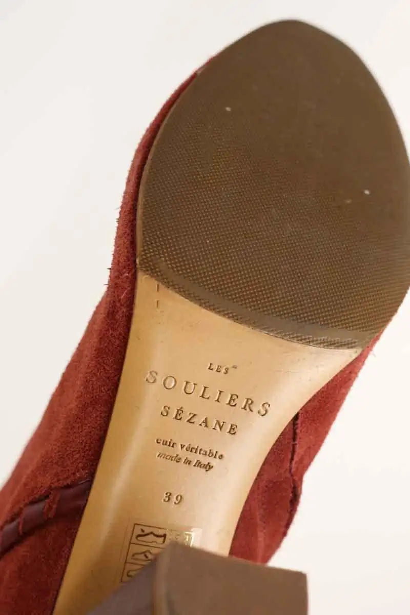 Bottes Sézane Marron en Daim