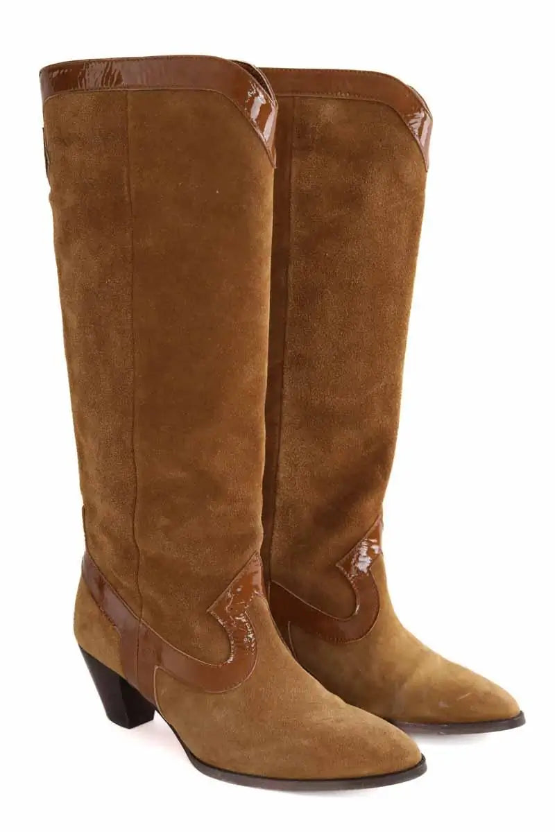 Bottes Socque Camel en Daim