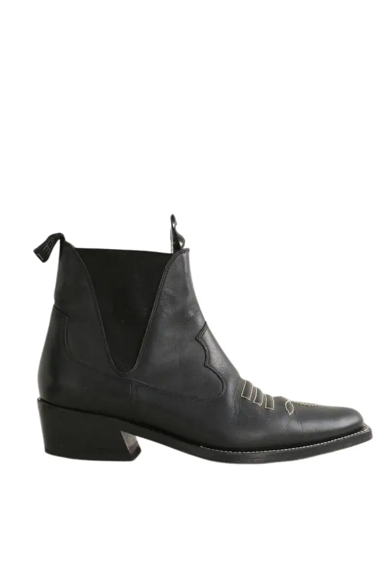 Bottes western Free Lance Noir en Cuir, taille 38 - Seconde Main