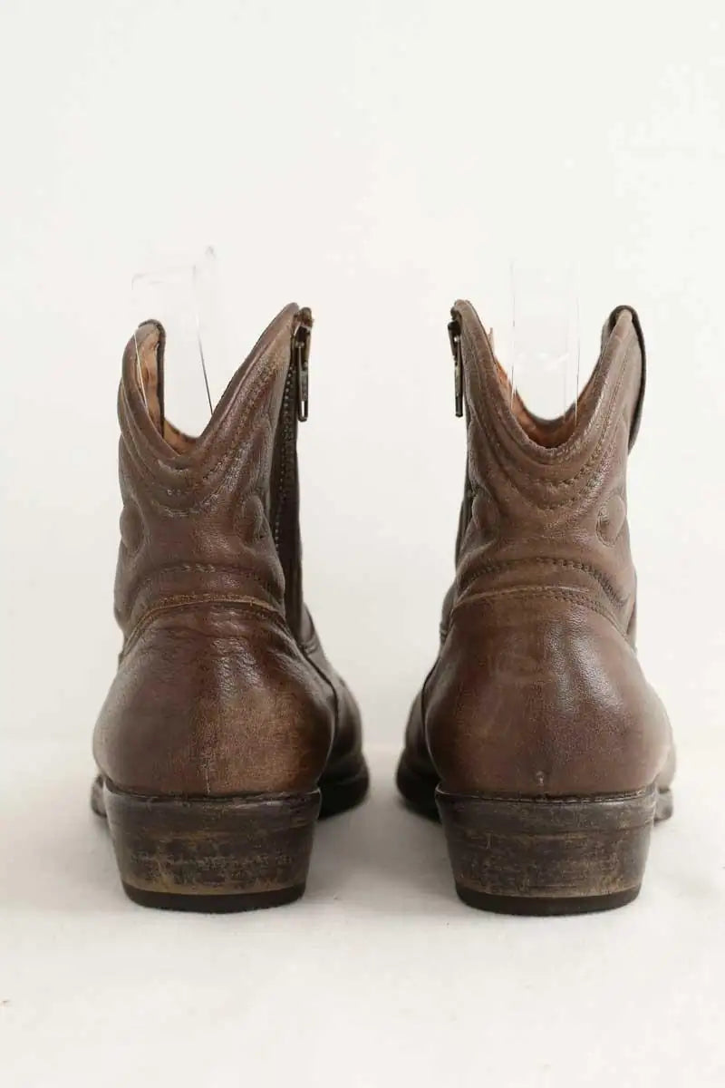 Bottes western Sandro Marron en Cuir