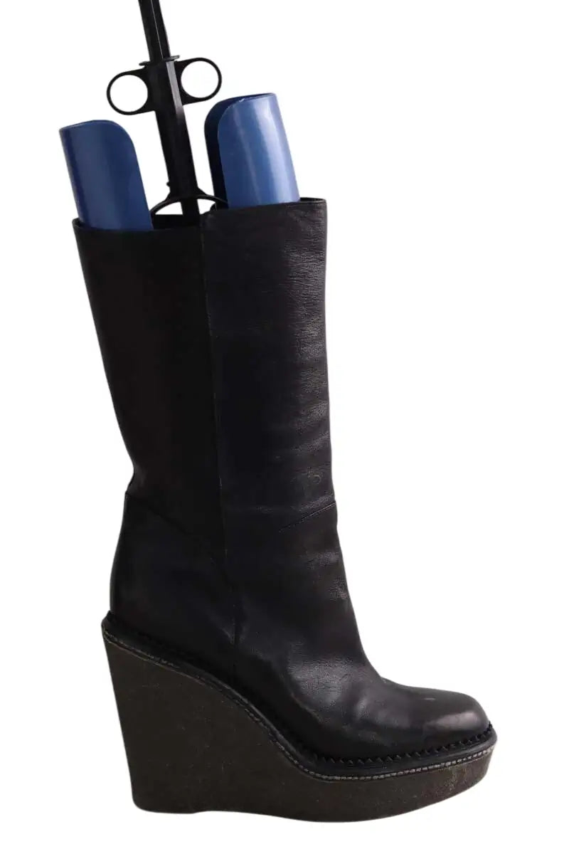 Bottes Yves Saint Laurent Noir en Cuir, taille 40 - Seconde Main