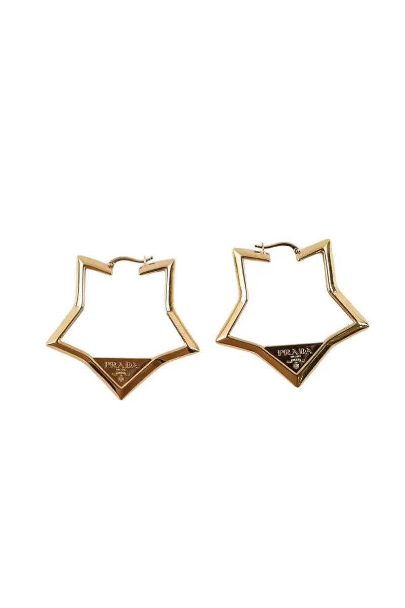 Boucles d'oreilles Prada Doré en Métal - Seconde Main