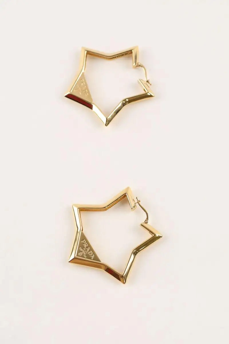 Boucles d'oreilles Prada Doré en Métal