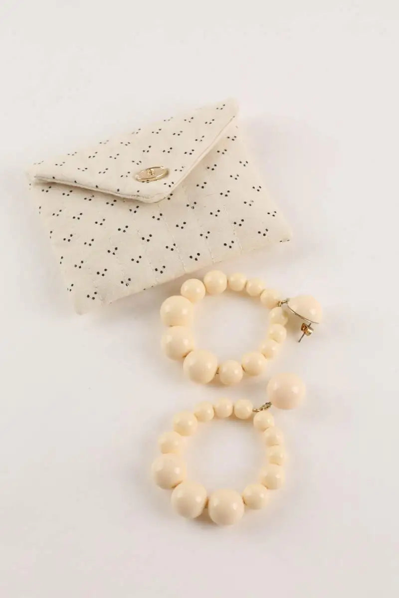 Boucles d'oreilles Sézane Ecru en Autres