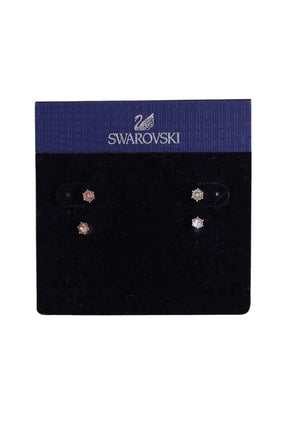 Boucles d'oreilles Swarovski Stud pink fashion Rose en Plaqué argent - Seconde Main