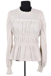 Blouse Louise Misha Gris en Coton, taille S - Seconde Main
