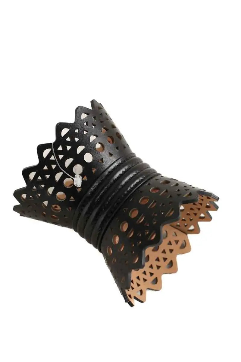 Bracelet Alaïa Noir en Cuir