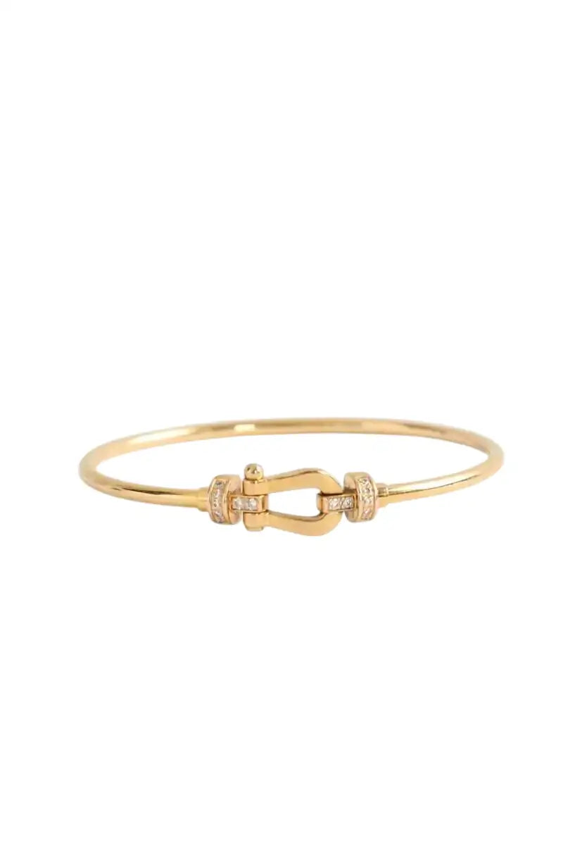 Bracelet avec cable acier FRED Doré en Or jaune - Seconde Main