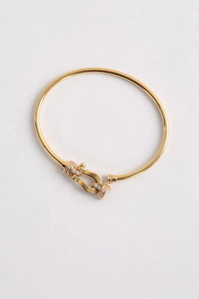 Bracelet avec cable acier FRED Jaune en Or jaune