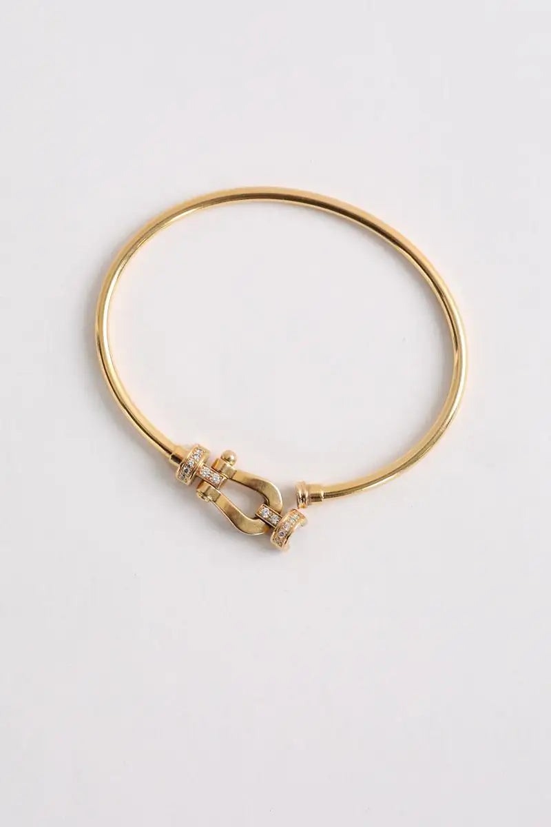 Bracelet avec cable acier FRED Jaune en Or jaune