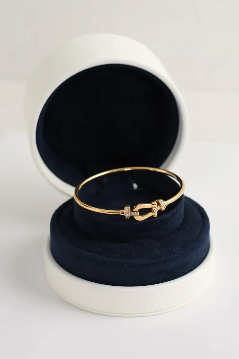 Bracelet avec cable acier FRED Jaune en Or jaune