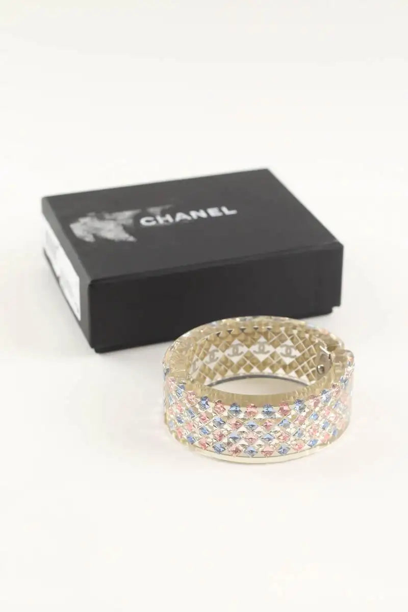 Bracelet Chanel CC Multicolore en Tissu