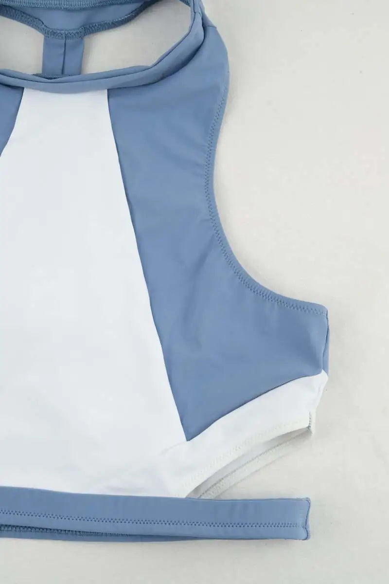 Brassière Luz Anna bleu ciel blan Bleu en Polyamide