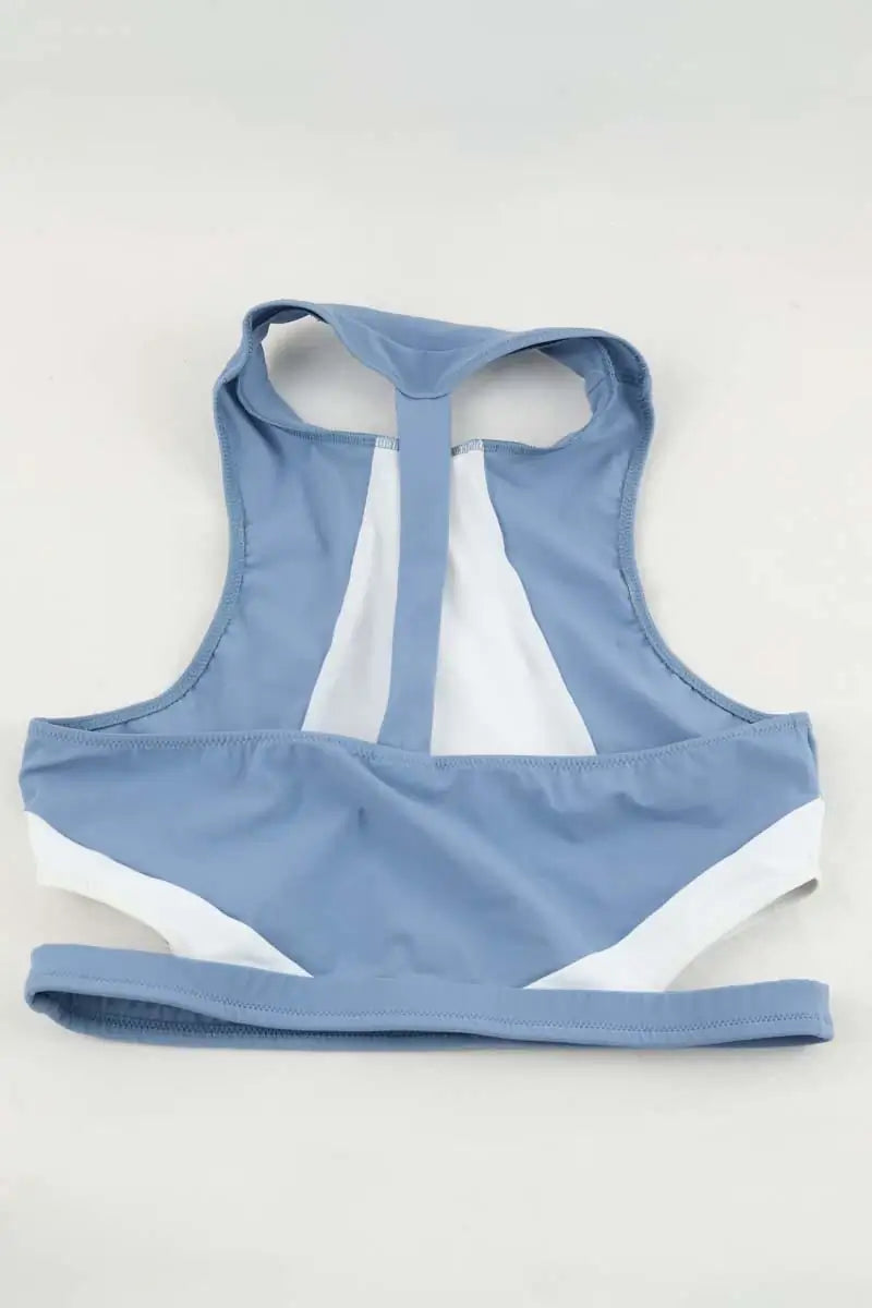 Brassière Luz Anna bleu ciel blan Bleu en Polyamide