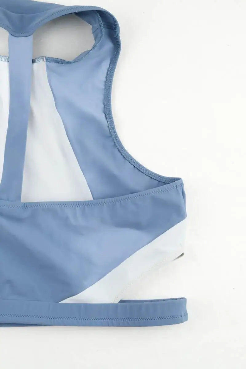Brassière Luz Anna bleu ciel blan Bleu en Polyamide