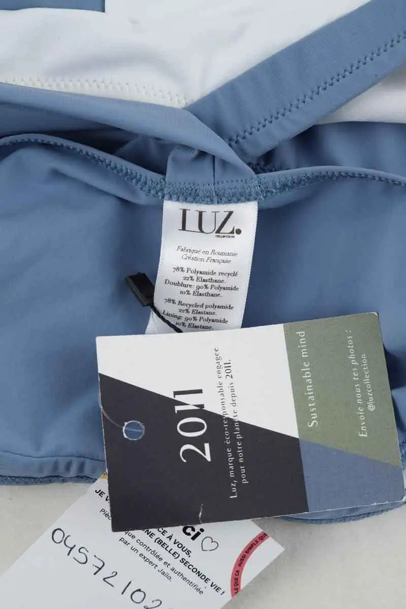 Brassière Luz Anna bleu ciel blan Bleu en Polyamide