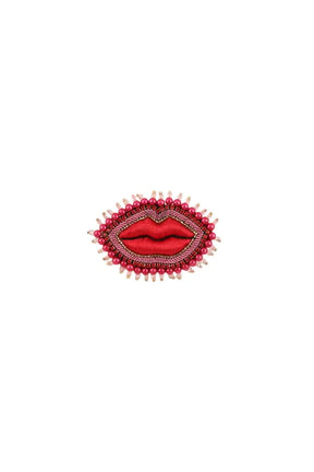 Broche Céleste Mogador Rouge en Perle - Seconde Main