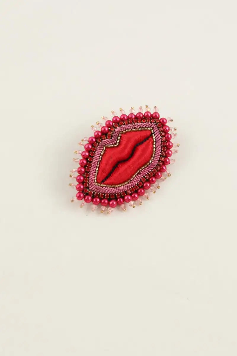 Broche Céleste Mogador Rouge en Perle