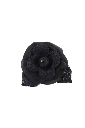 Broche Chanel Marine en Tissu - Seconde Main