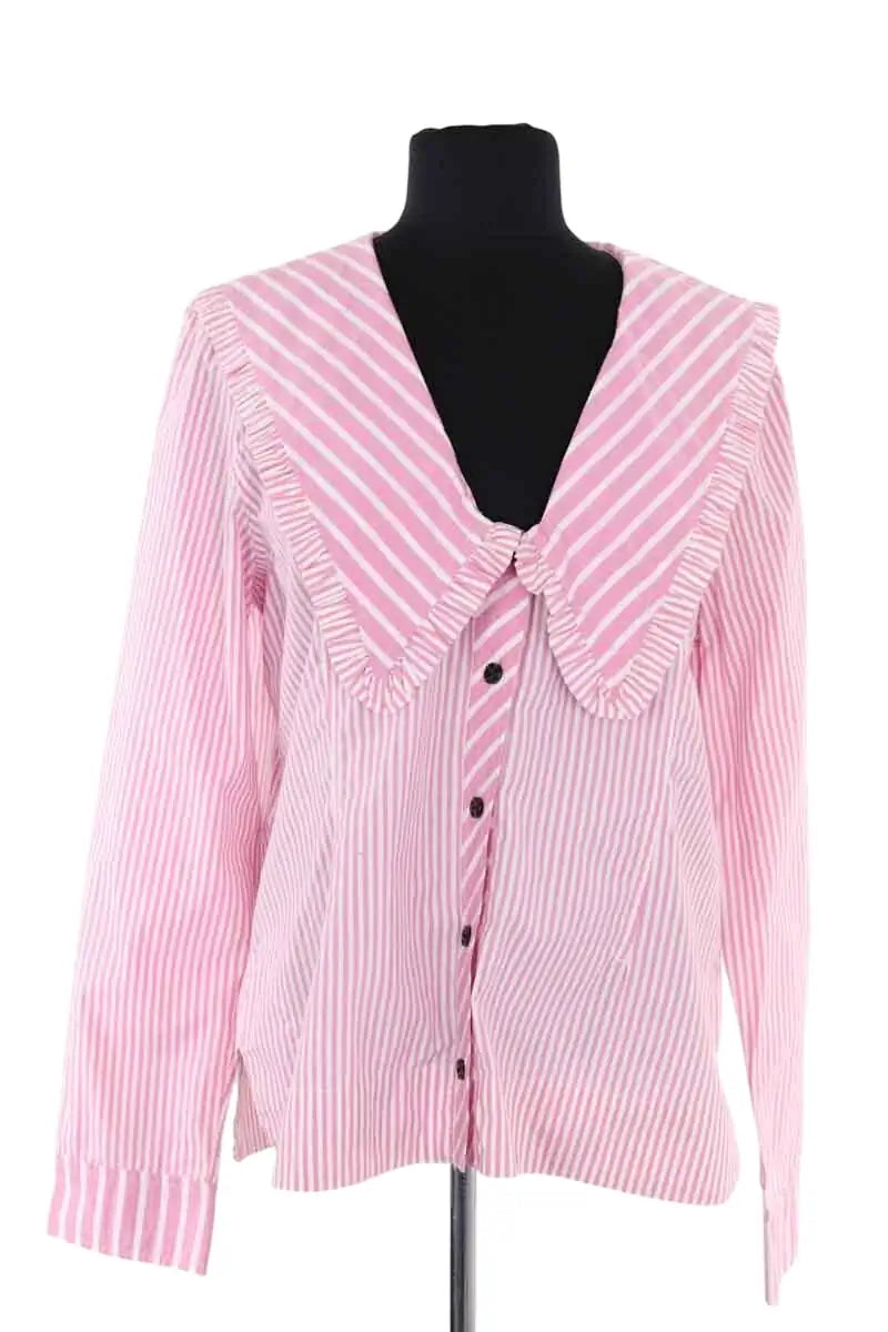 Chemise Ganni Rose en Coton, taille L - Seconde Main