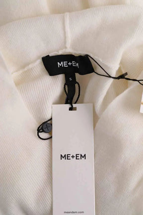 Pull ME + EM Stretch rib layering hoodie Ecru en Laine