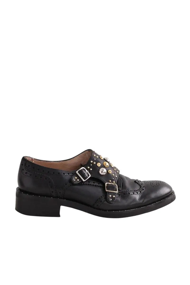 Mocassins Maje Noir en Cuir, taille 40 - Seconde Main