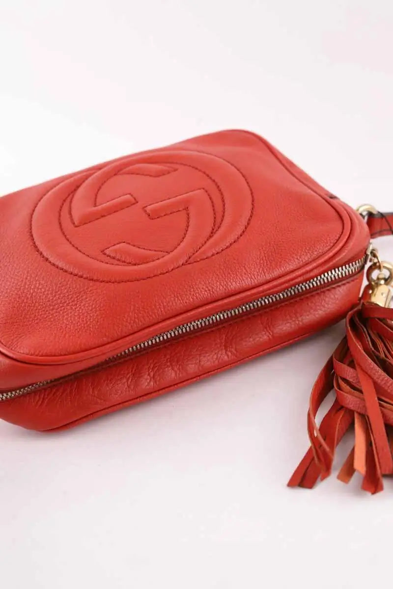 Sac à bandoulière Gucci Soho Rouge en Cuir