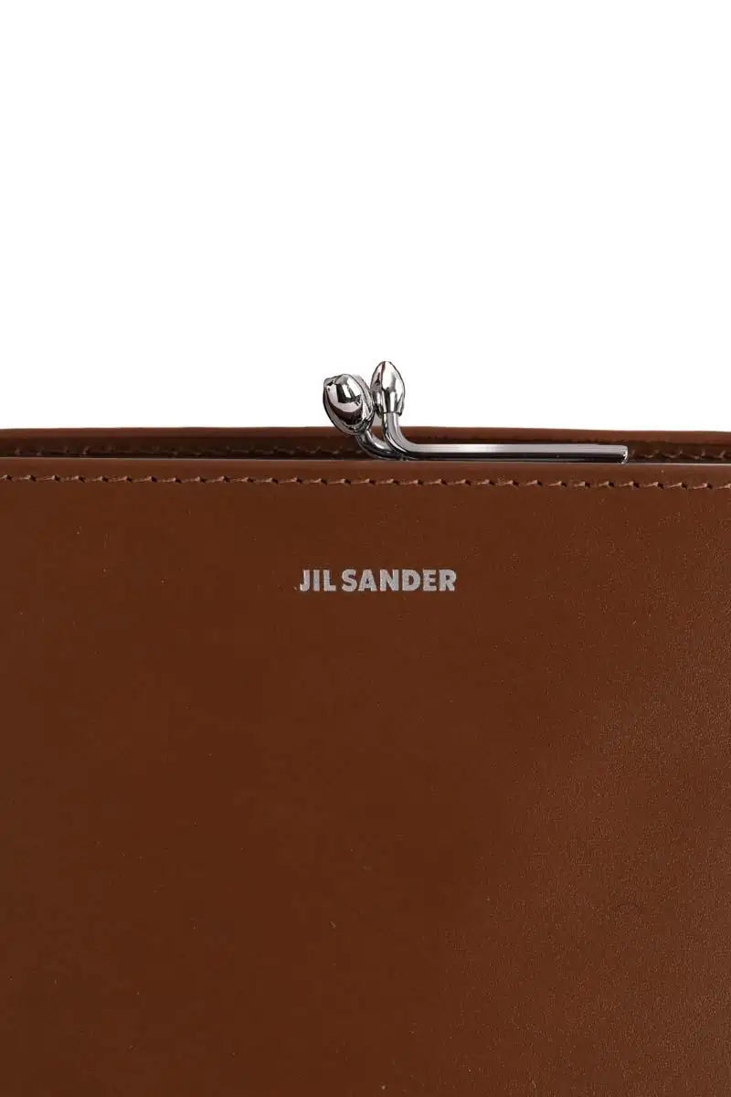 Sac porté épaule Jil Sander Goji Medium Camel en Cuir