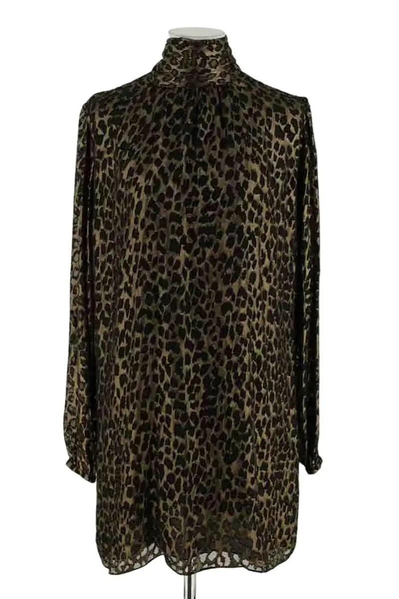 Robe Saint Laurent Doré en Soie, taille L - Seconde Main