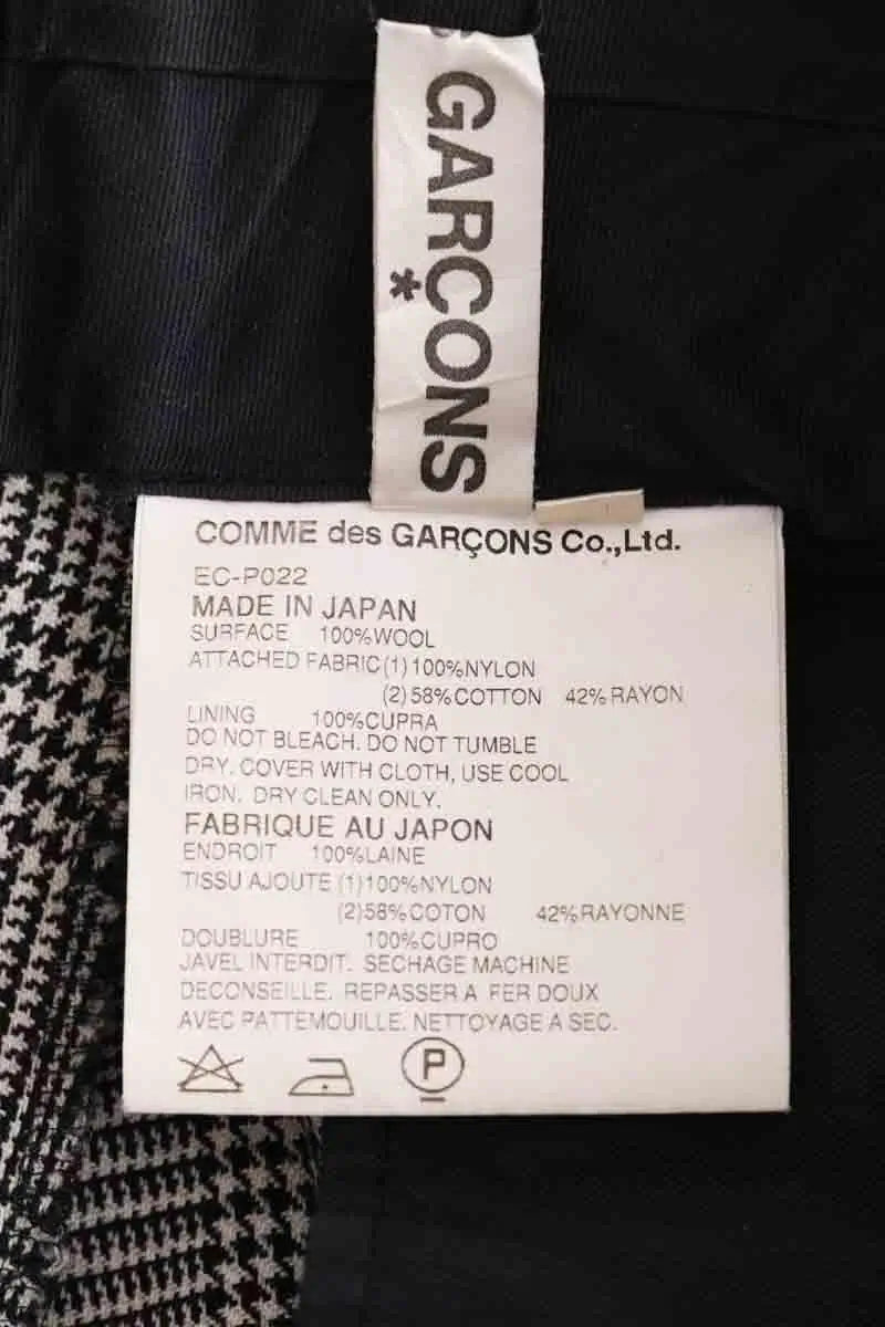 Pantalon droit Comme Des Garçons Noir en Laine