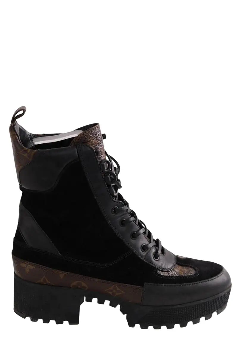 Boots à lacets Louis Vuitton Noir en Cuir, taille 39 - Seconde Main