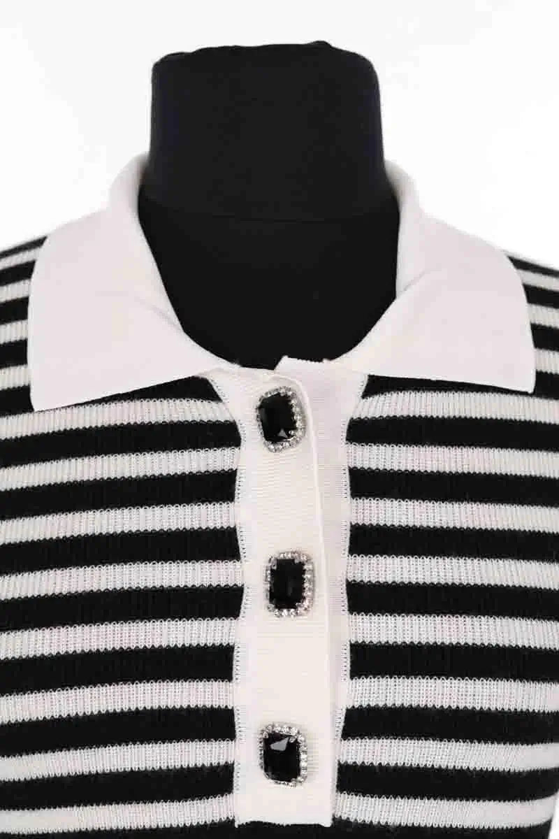 Pull rayé blanc et Pinko Noir en Synthétique
