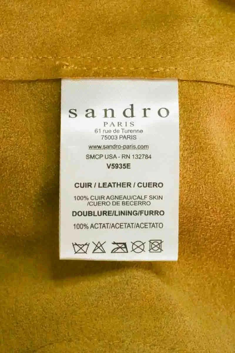 Veste Sandro Jaune en Cuir