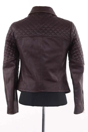 Veste Claudie Pierlot Bordeaux en Cuir