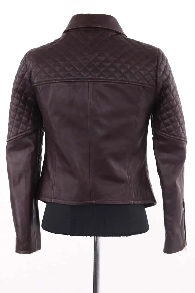Veste Claudie Pierlot Bordeaux en Cuir