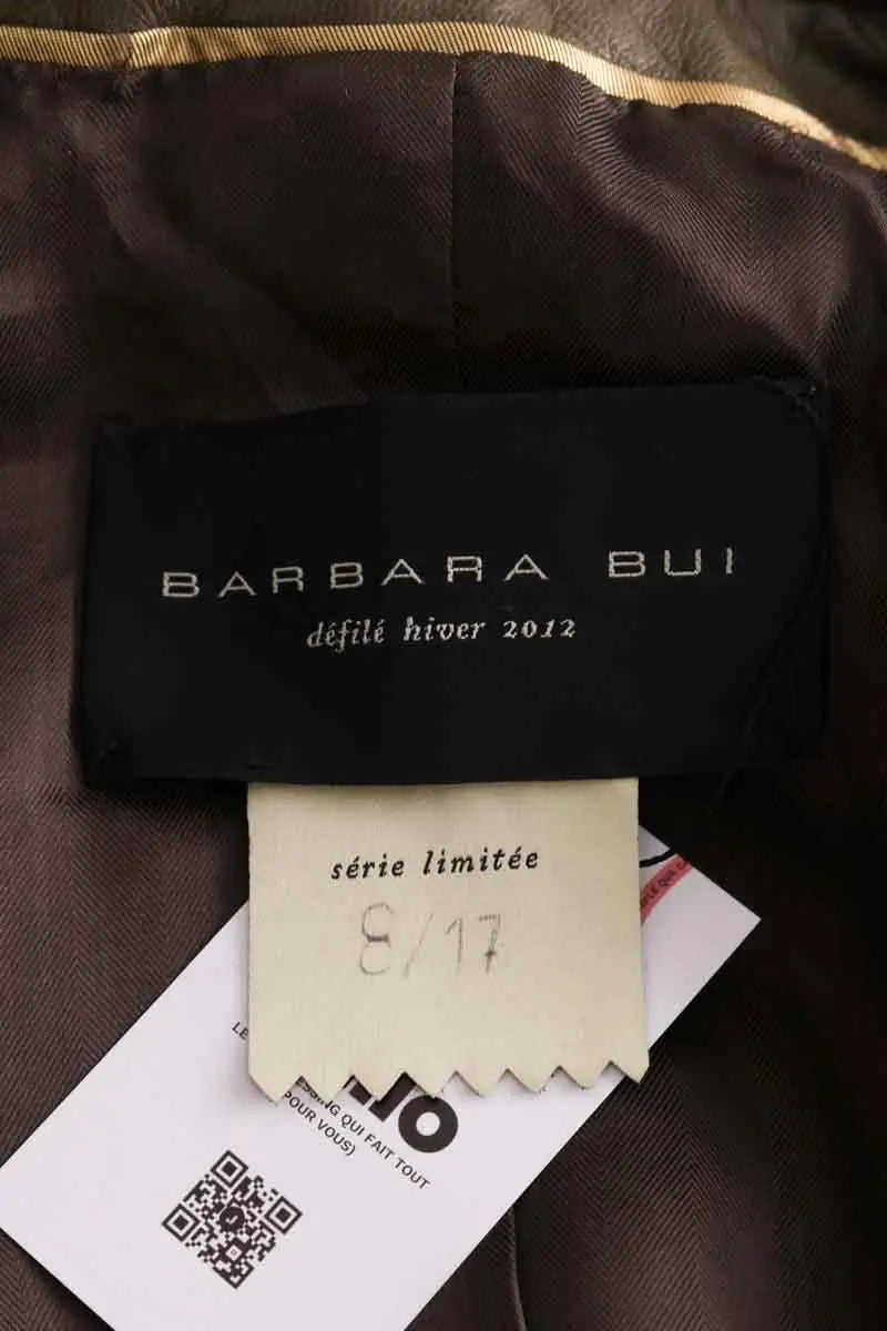 Veste Barbara Bui Kaki en Cuir