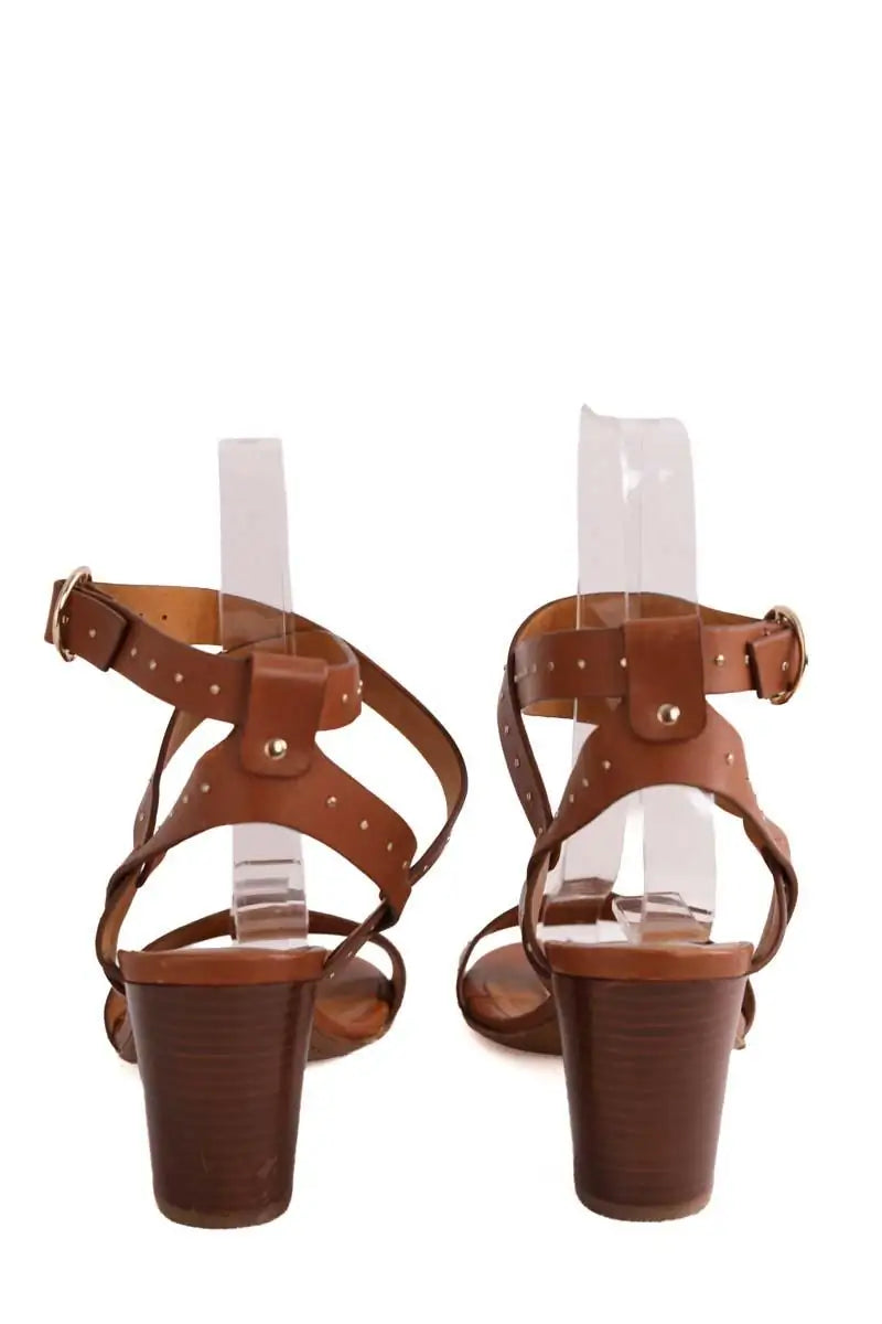 Talons Sézane Camel en Cuir